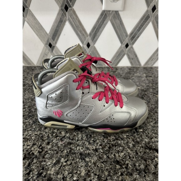 Jordan Other - Jordan 6 Retro Valentines Day Shoes Girls Size 6.5Y Silver Pink High Top Sneaker